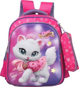 Prima Backpack with Free Pencil Case - For Girls - 14 Inch - Kg