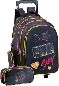 Prima Trolley Bag with Free Pencil Case- for Girls-18INCH