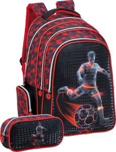 Prima Backpack Soccer for Boys with Free Pencil Case