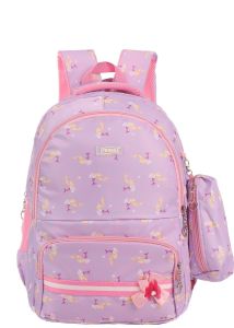 Prima Backpack with Pencil Case - For Girls-17INCH-Purple
