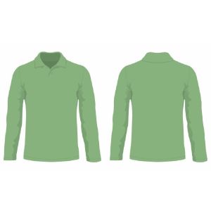 School Polo Shirt Long Sleeve- Green