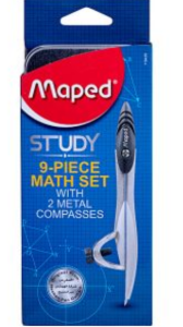 Engineering tools Mabed 9 PCS Math Set With 2 Metal Compass