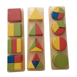 بازل خشبي تعليمي لتعليم الأطفال الأشكال والألوان الهندسية