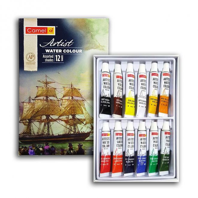 Buy Camel Student Water Colours Assorted box of cakes, 12 shades