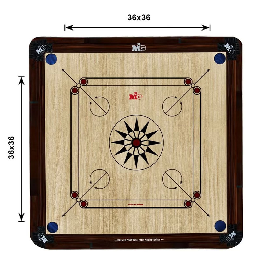MG Carrom Boards with Coins & Sticker 36x36 4Plyaers