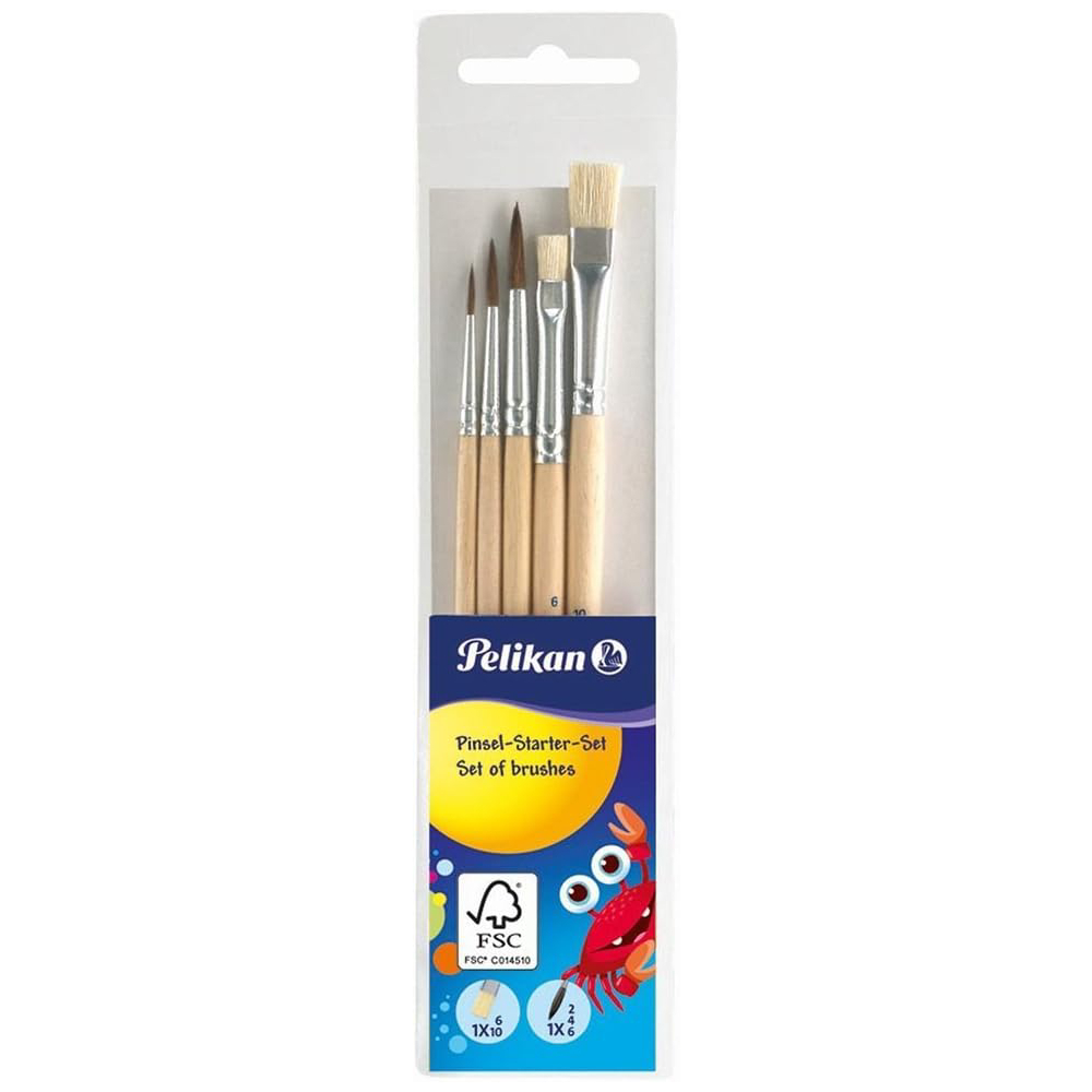 Pelikan Starter Paint Brush Set-Sizes 2,4,6,bristle 6,10