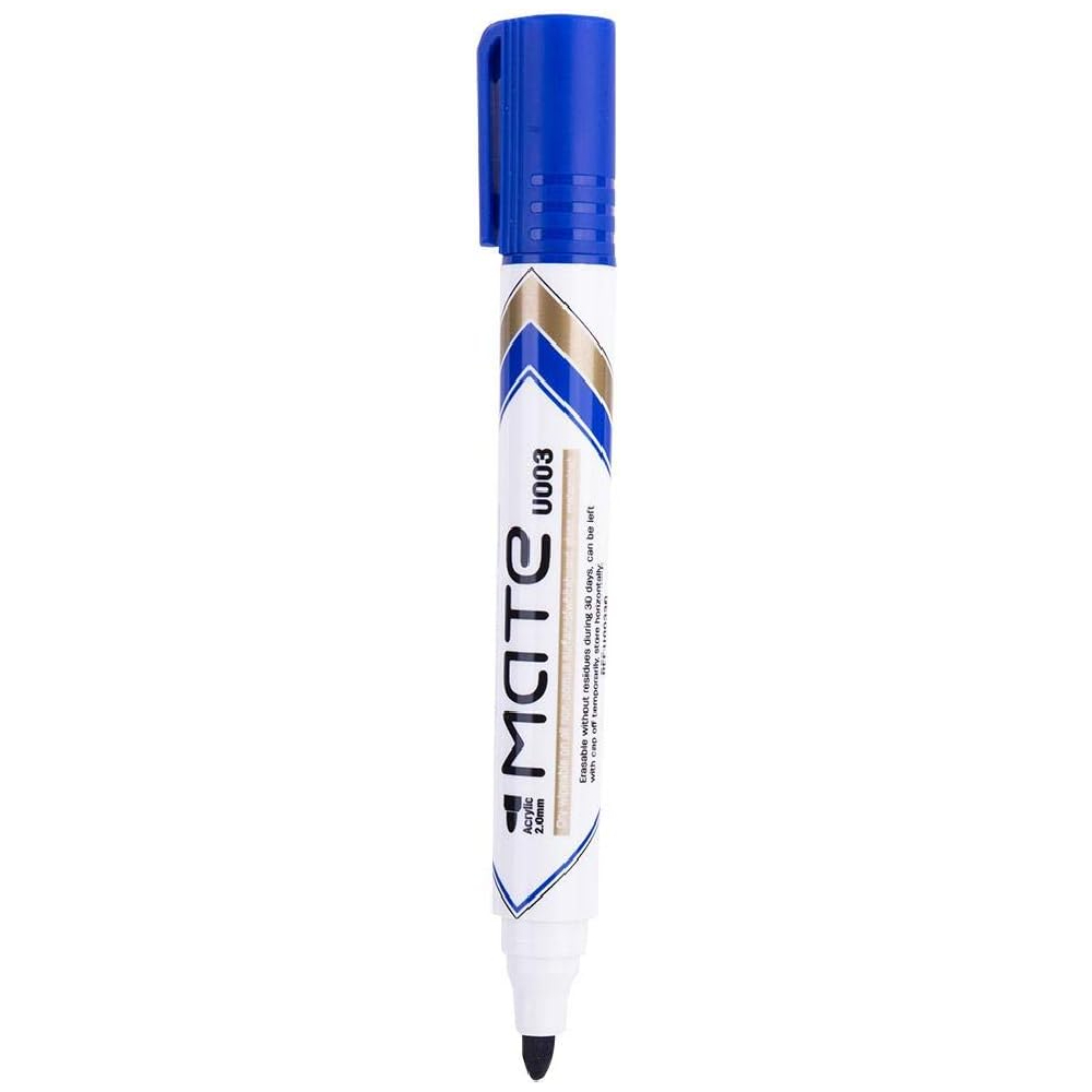 Deli Whiteboard Pen, Round Nib, 2 Mm, Blue