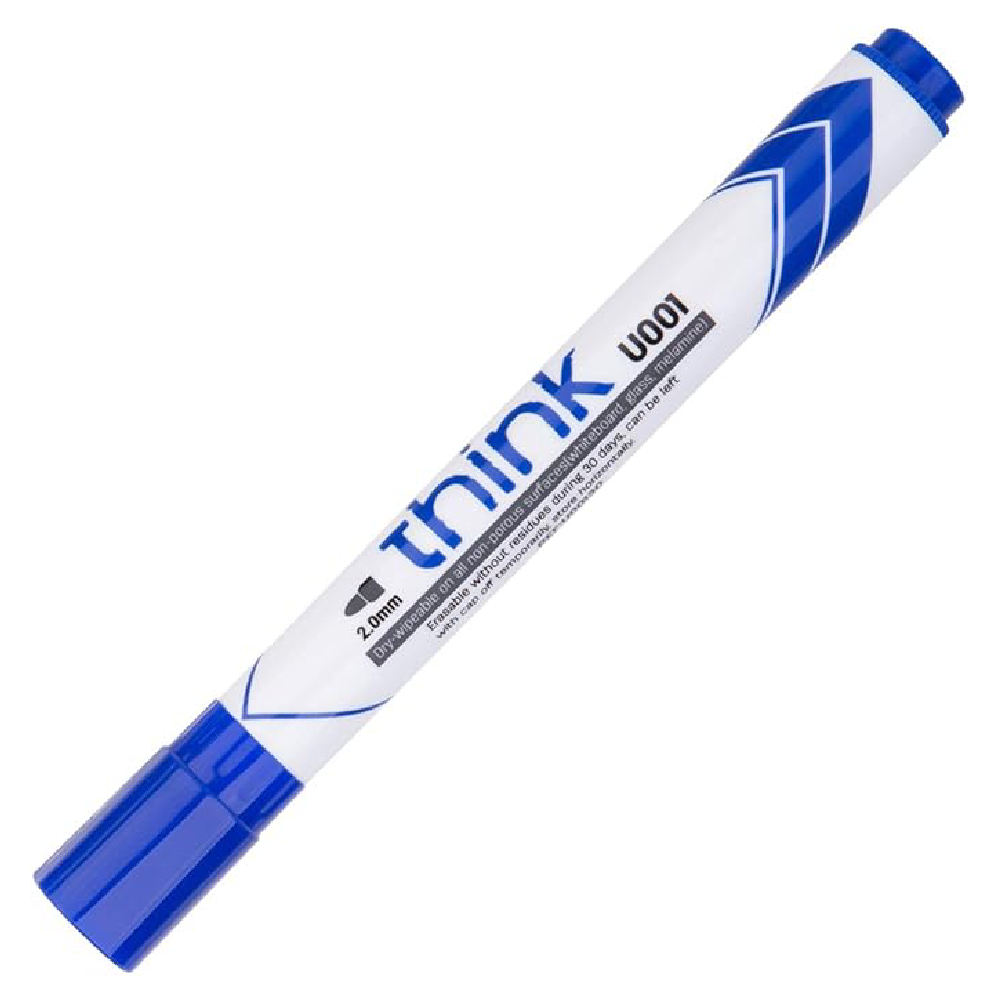 Deli Whiteboard Pen, Round Tip, 2 Mm, Blue