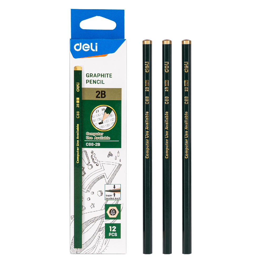 Deli Pencil 12 Pieces 2b -Ec88-2B