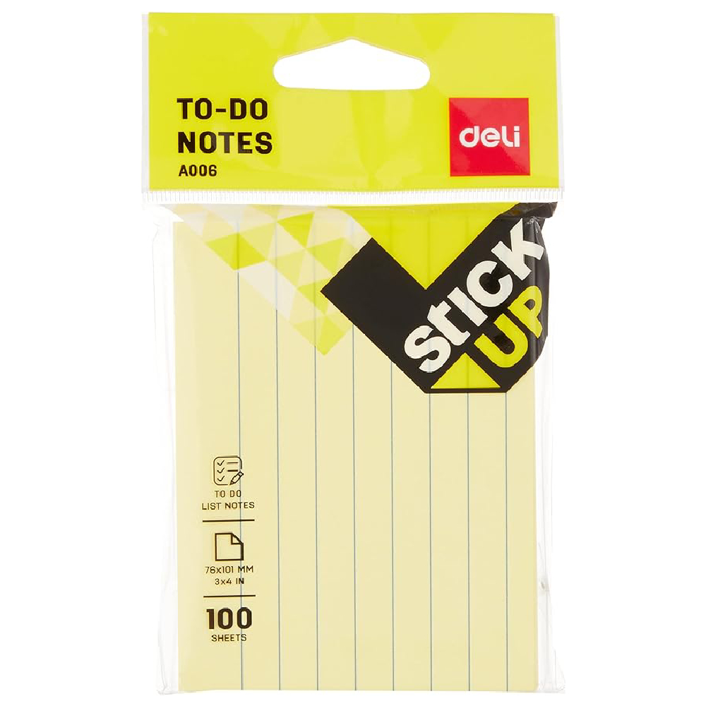 Deli Sticky Note 4*3 Lined - 100 Sheets, EA00652