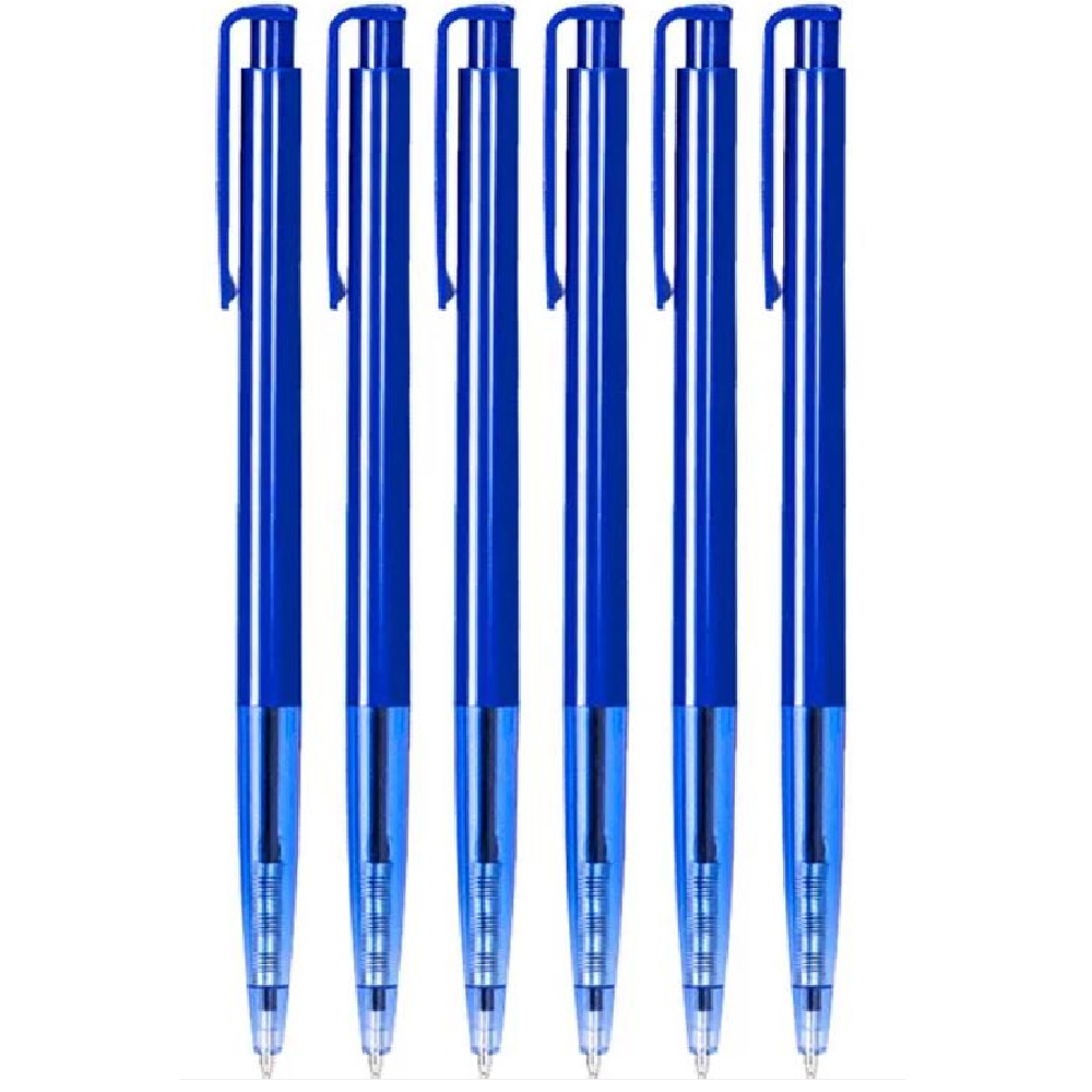 Deli Pen Retractable, 0.7 mm, Stand 60 Pieces, 6506-Blue