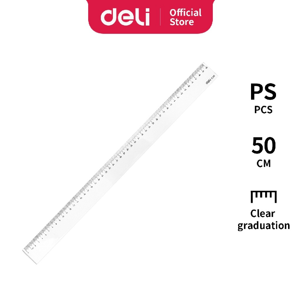 Deli Transparent Ruler 50 cm -E6250