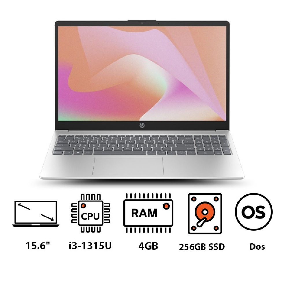 HP 15 - FD0033NE HP - CORE I3 - 1315U - 6 CORES - 4G \ 256SSD - INTEL - 15.6 FHD - SILVER