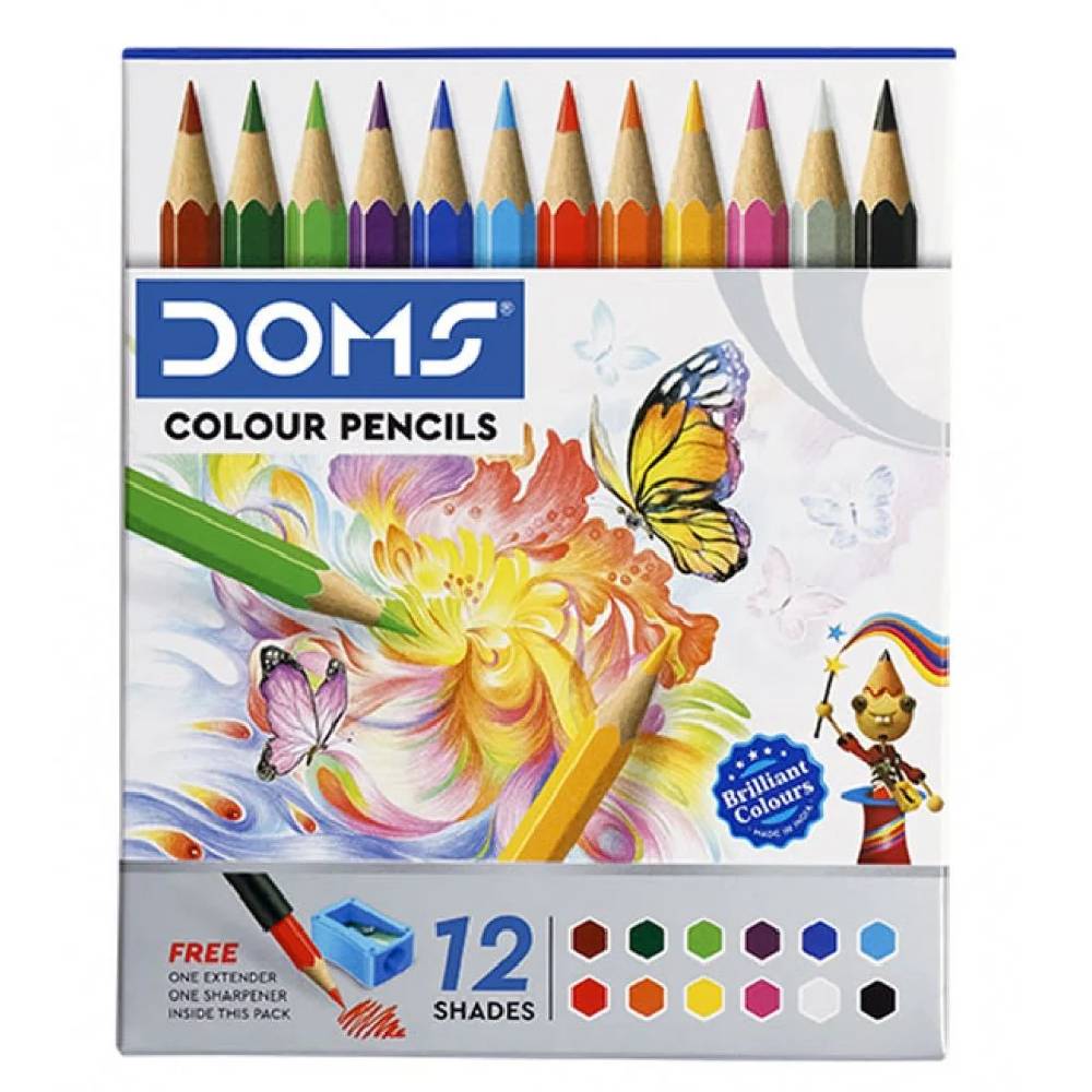 Doms Wooden Color Pencil 12 Color Long